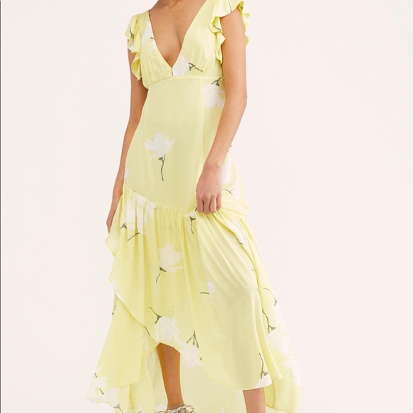 Free People - yellow floral dress - Picture 3 of 5